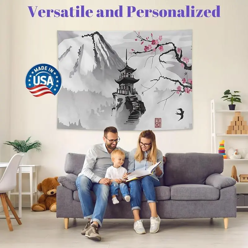 Tapestry  Custom Tapestry Personalized Backdrop Wall, Upload Images Banners and Signs, Customized Living Room Bedroom Decor with Photo/Text for Wedding Birthday Christmas, Horizontal.Multiple sizes are available for selection. Decoration Ha