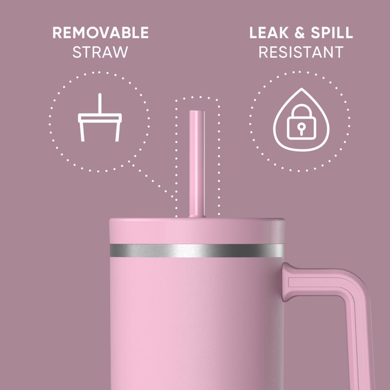 HYDRAPEAK Voyager 40oz Stainless Steel Tumbler with Handle, Insulated Water Bottle with Straw & Lid, Reusable Travel Mug Flask - Containers HYDRAPEAK Voyager 40oz Stainless Steel Tumbler with Handle, Insulated Water Bottle with Straw & Lid, Reusable Travel Mug Flask - Containers