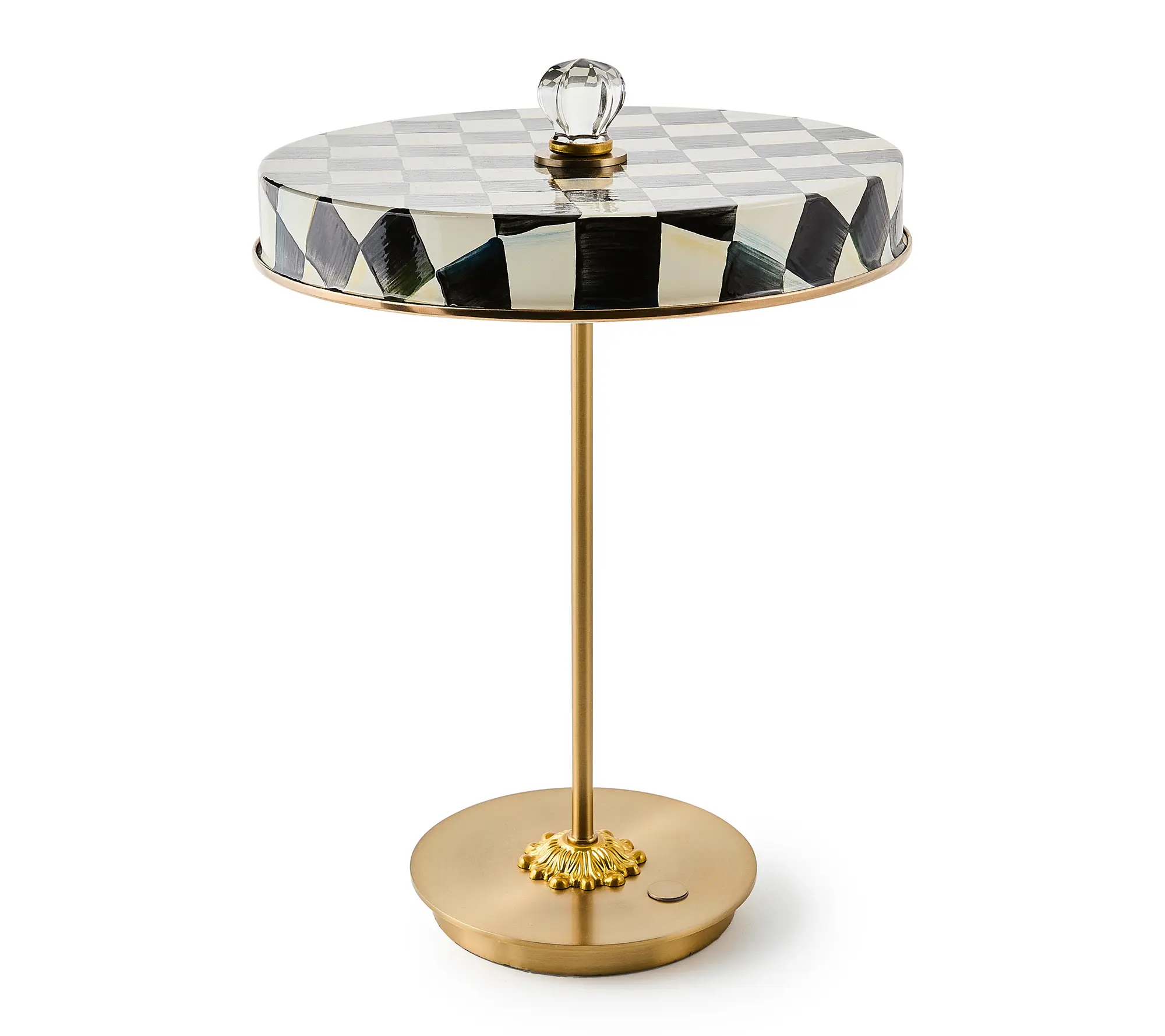 MacKenzie -Childs Check LED Rechargeable Disk Table Lamp