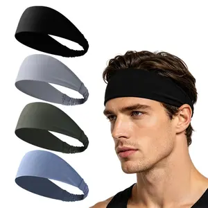 Plain Sporty Headbands(4pcs) , Sweat-Wicking Yoga Bands, Ice-Feel Forehead Wraps, Unisex Gym Accessories, Daily Wear, Fitness Gift