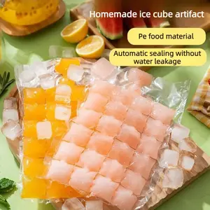 Disposable ice pack sealing ice cube mold for home use, transparent and airtight.