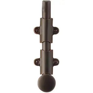 Emtek  8 in. Surface Bolt with 3 Strikes, Oil Rubbed Bronze