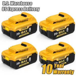 8000mAh Replacement for Dewalt 20V Battery Lithium-ion MAX DCB200 DCD/DCF/DCG/DCS Series