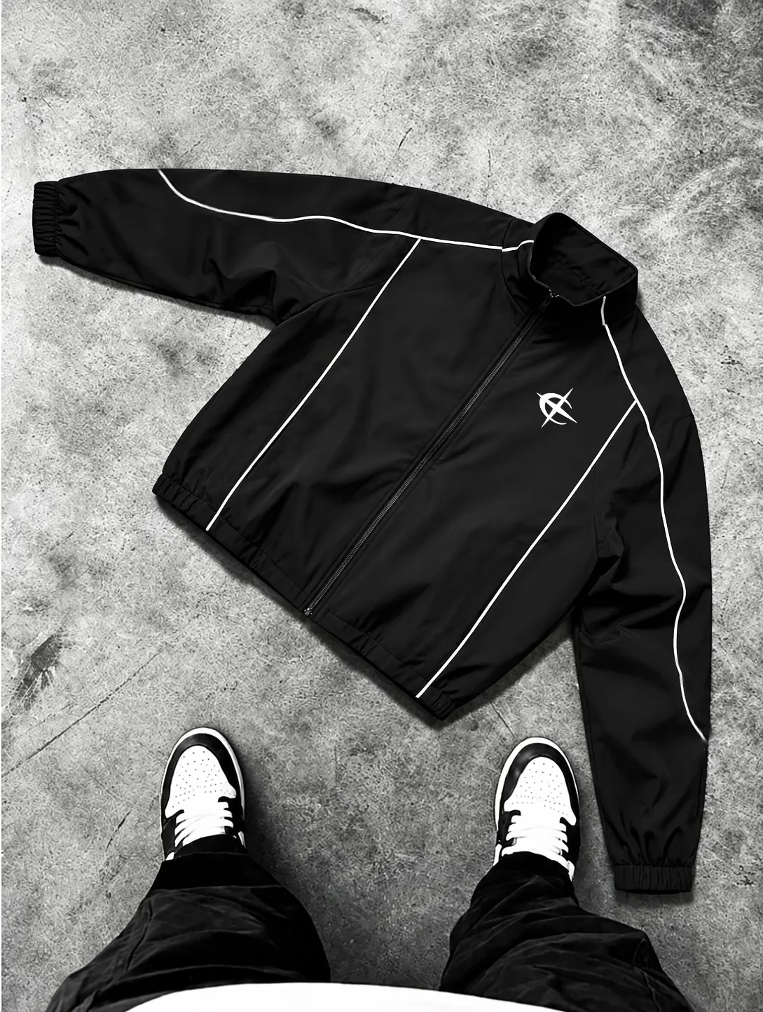 Reflective Piping Stand Collar Pilot Flight Jacket, Men's Lightweight Windbreaker Zip Up Bomber Jacket, Streetwear Outerwear, Casual Motorcycle Jacket, Y2K Techwear Coat, Full Zip Track Jacket for Fall Spring Daily Wear, Urban Outdoor Style Essential