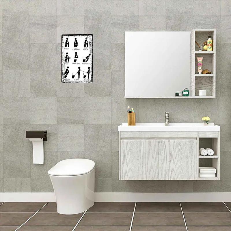 Types of Poopers Funny Bathroom Sign - 12x8 Inch Aluminum Metal Sign, Humorous Restroom Wall Decor for Home, Office, Bar, and Public Spaces - Silly Tin Sign Gift for Bathroom Lovers & Party Hosts