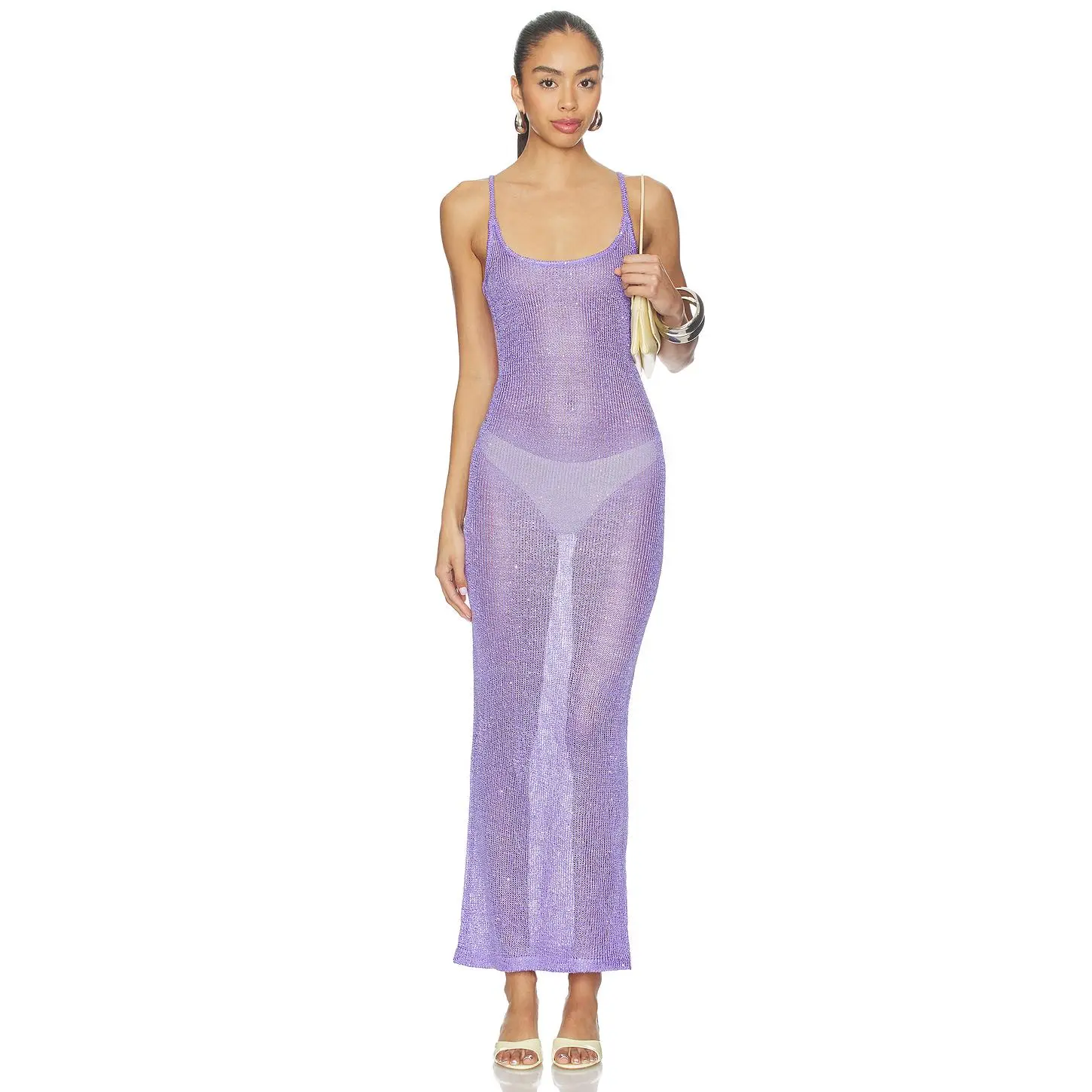 MORE TO COME Skylar Knit Maxi Dress in Lilac - TikTok Shop