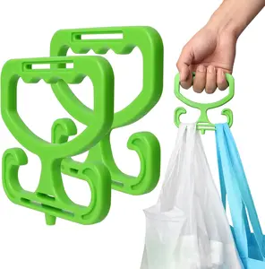 Handle Grocery Bag Holder Shopping Bag Handle Carrier Each Handle Holds Up to 80lbs, Hanger with Comfortable Grip Handle, 2 Pack