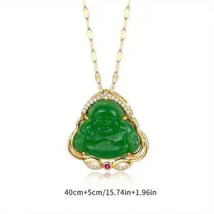 Women's Large-Bellied Maitreya Buddha Pendant Necklace - Buddhist Meditation, Ethnic Buddhist Chain for Daily Wear & Spiritual Gift, Look Maitreya (for -body Types)