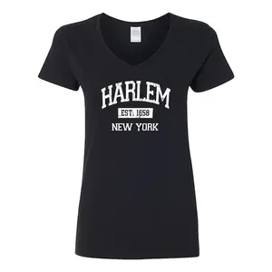 Ladies V-neck Vintage Est. 1658 HARLEM Shirt (6 Colors)[6 Sizes]
