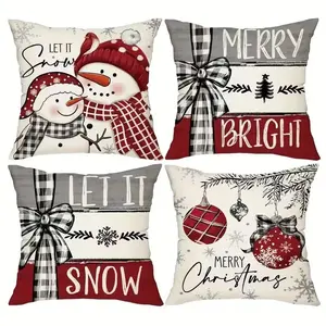 Christmas Pillowcases with Plaid Bows Retro & Sophisticated Festive Patterns for Home Decor Photogenic Christmas Magazine Spread