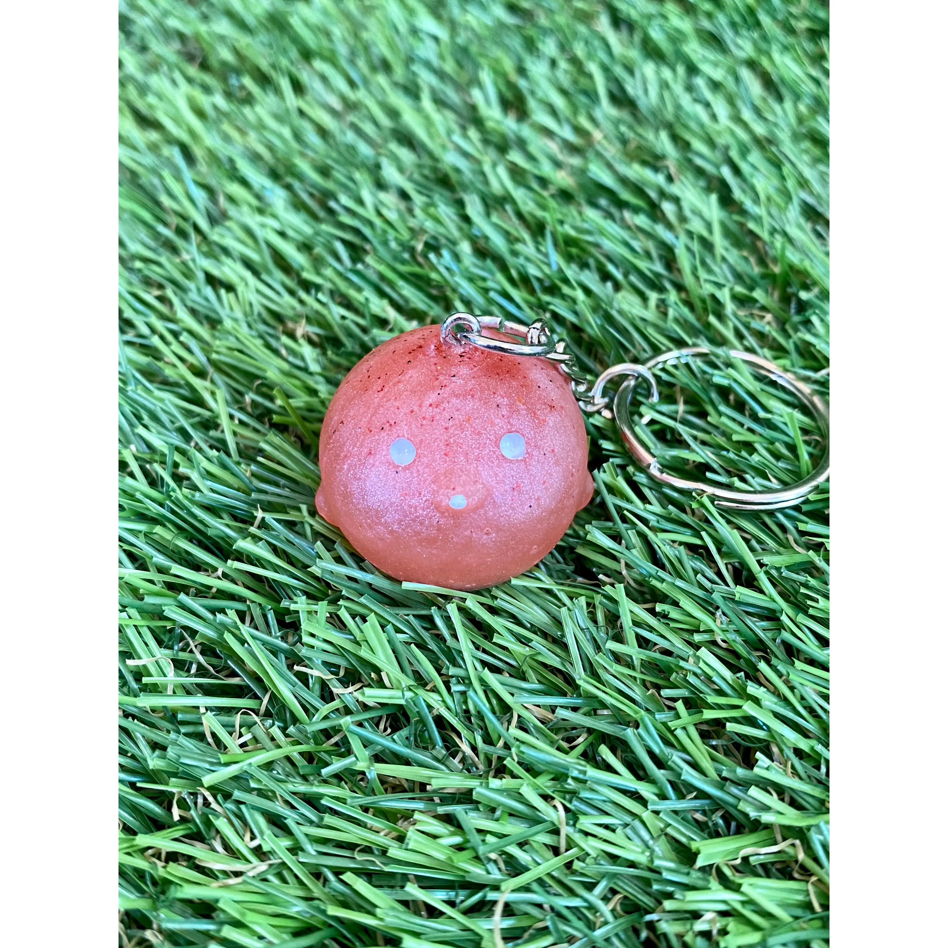 Salmon Pink Matte Seal Keychain