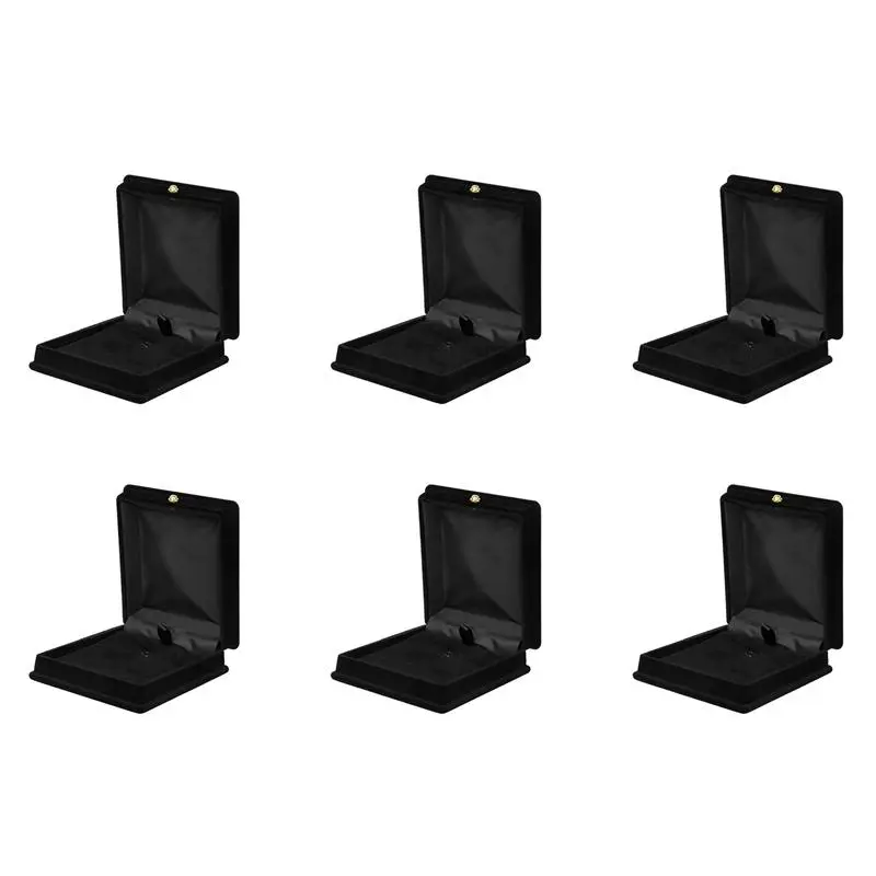 6 X Velvet Necklace Chain Jewelry Display Storage Box Gift Case Holder Organizer---Black