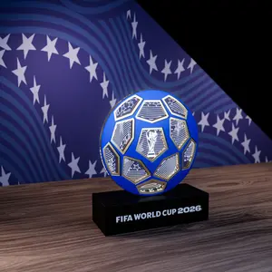 FIFA World Cup 2026 Official Licensed Illuminated Display – Multi-Layer Wood & Acrylic Memorabilia Decorfor Home, Office & Fan Collection – CAN MEX USA Trophy，Ultimate Championship Collectible，Inspired Memorabilia outdoorfun