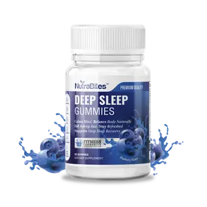 NutraBites Deep Sleep Gummies with Melatonin L-Theanine & Magnesium Vegan Blueberry Flavor for Calming Support & Restful Sleep - Healthcare