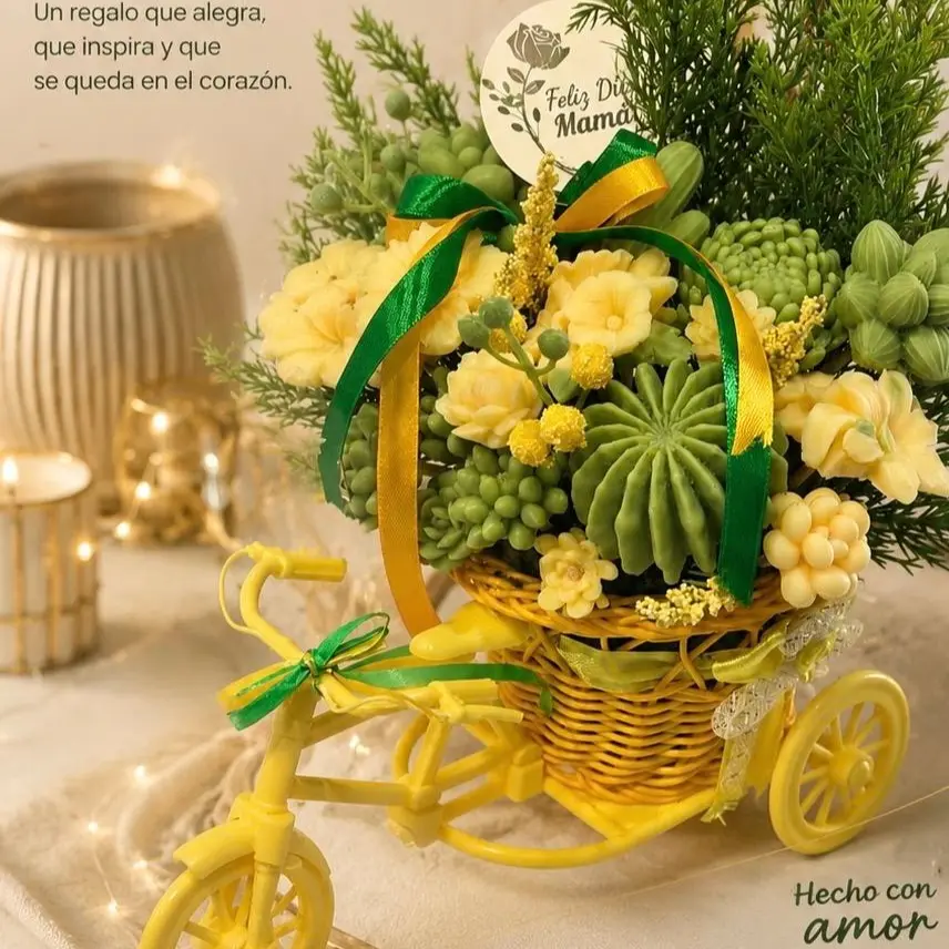 Golden Bloom Candle Basket Luxury Florar Arrangement