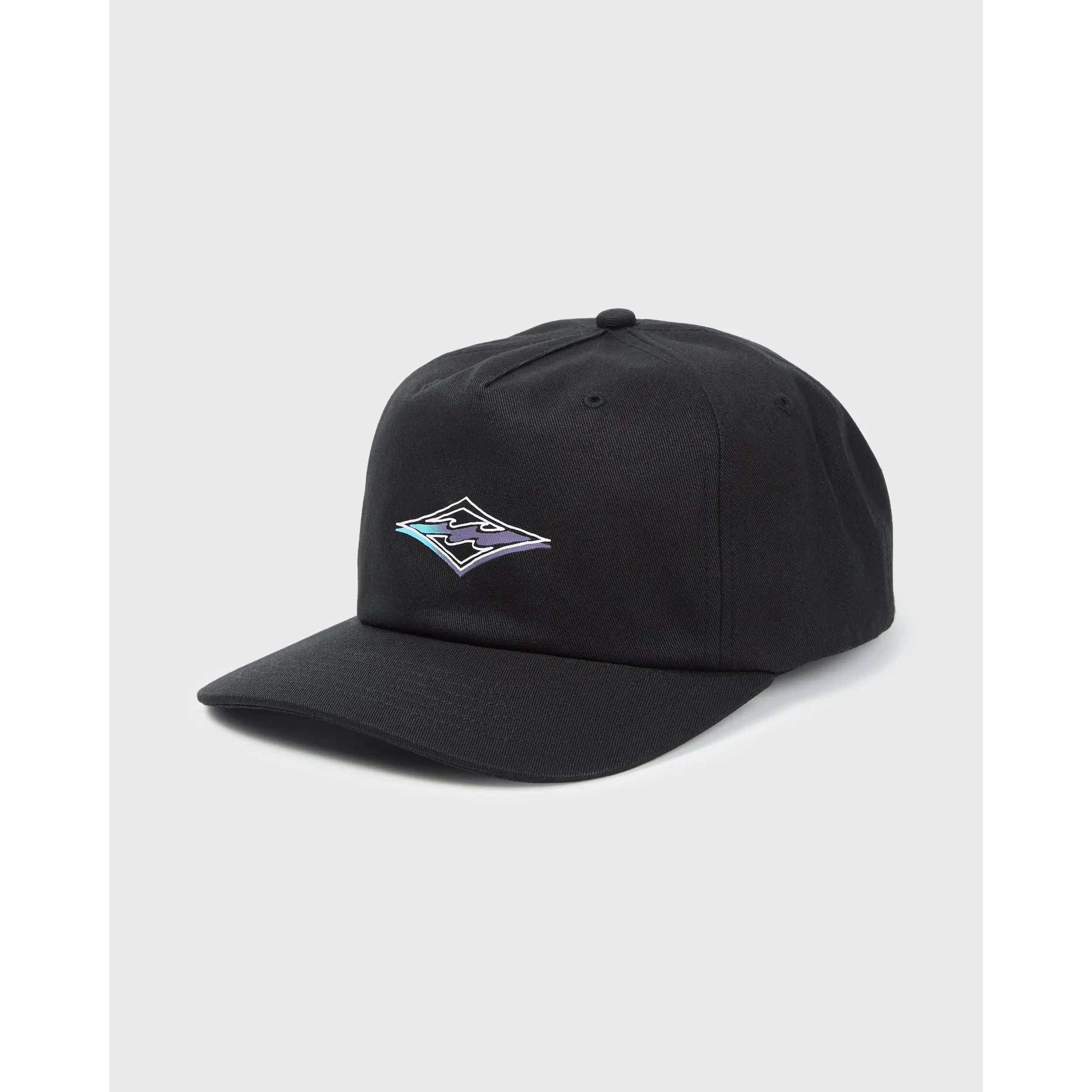 Crayon Wave Snapback Hat - Black