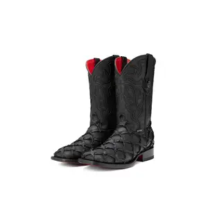 Bruce Shelby Pirarucu Red Bottom Square Toe Cowboy Boot