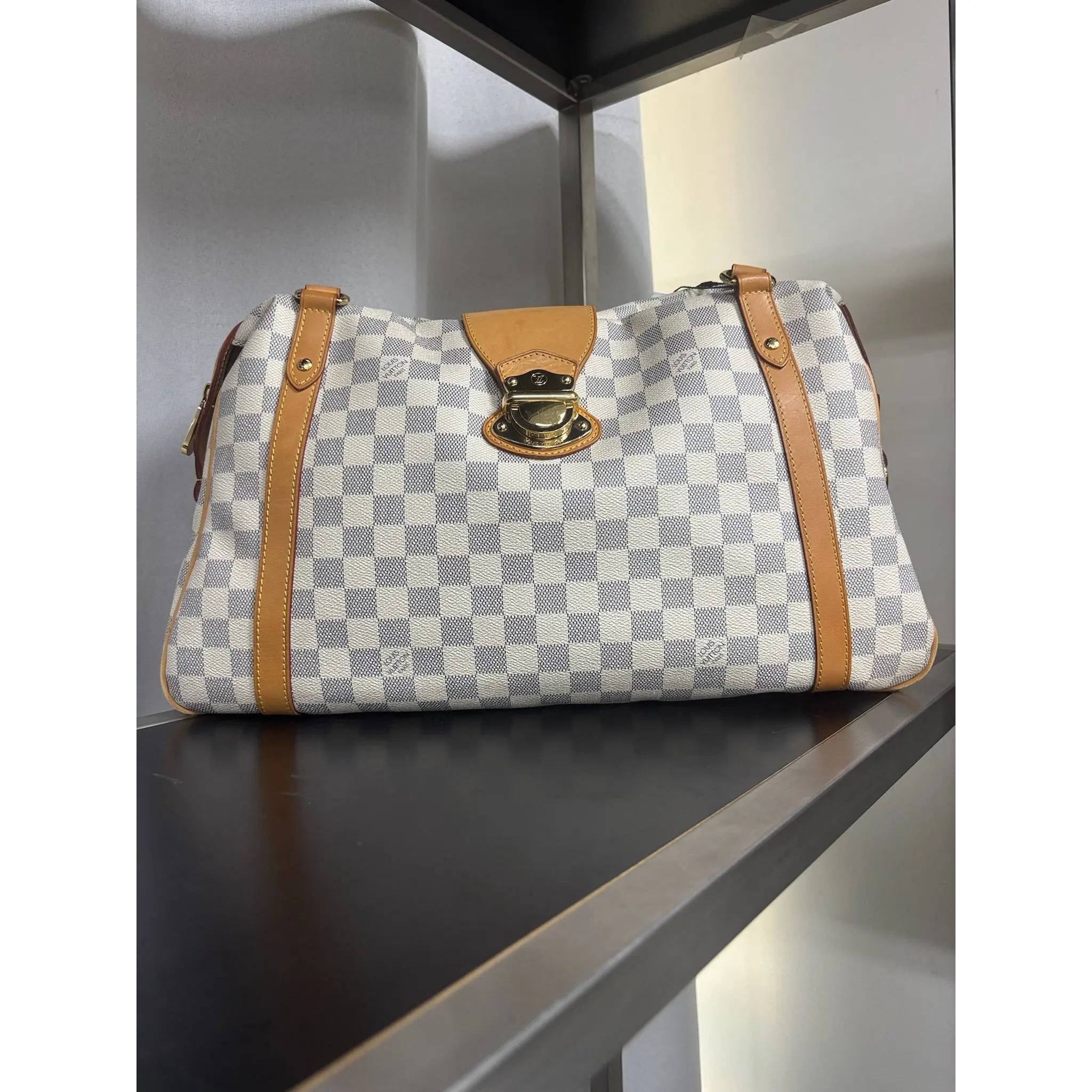Pre-owned Canvas Shoulder Bags Louis Vuitton Damier Azur Stresa Handbag