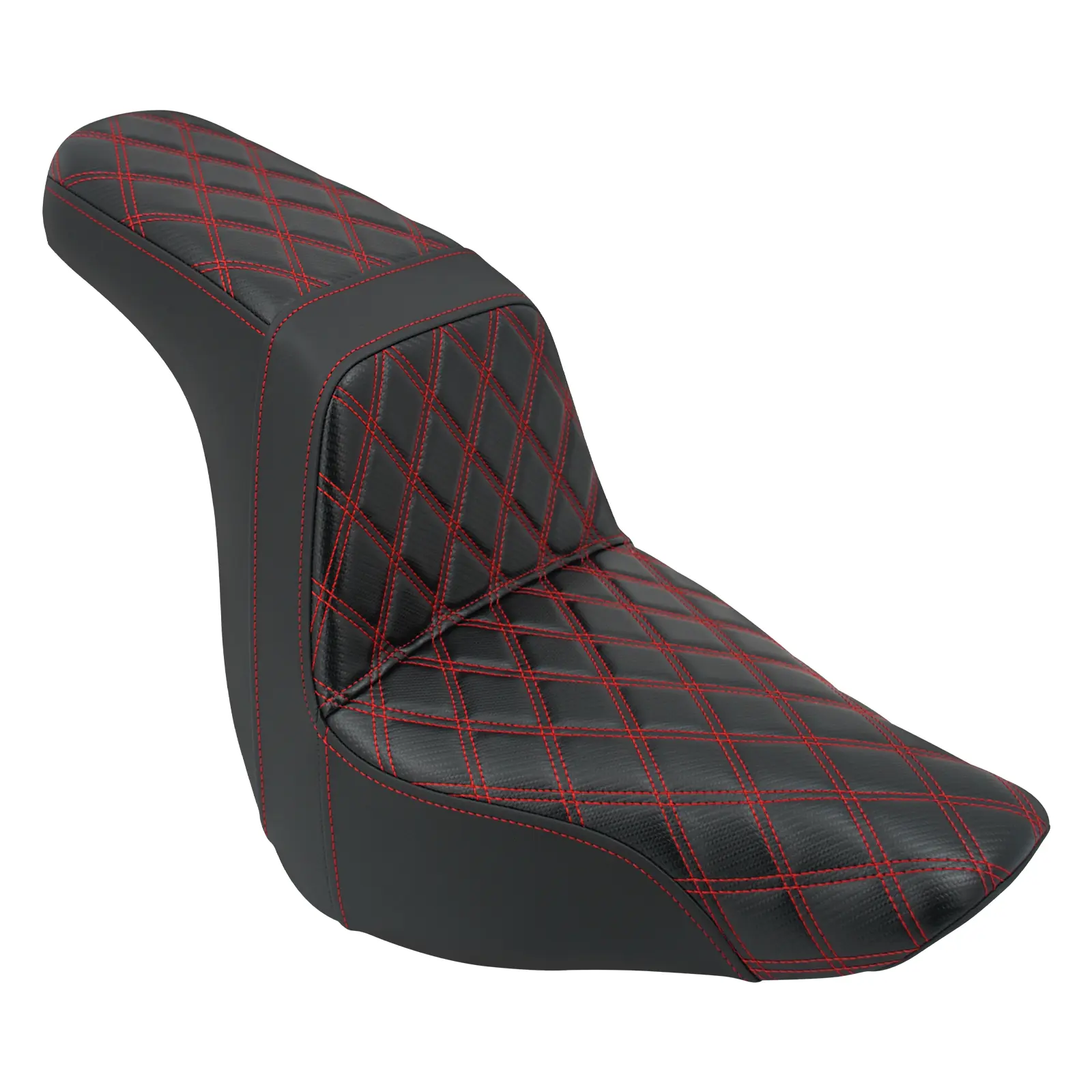 Mactions Driver & Passenger Gel Seat with White Line, Backrest, Plastic & PU Leather Protection & Seat Covers for 2018-2024 Fit Harley Low Rider (Boulevard Cruising)