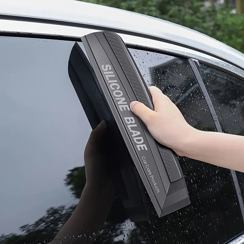 Soft Silicone Car Window Wiper Blade | Scratch-Free Water Stain Remover with Streak-Free Shine, Multi-Surface Cleaner for Cars, Shower Doors, Mirrors & Home Use, Windshield Cleaner, Mirror Cleaning Tool,, Nonscratch Material Car Parts Auto Parts