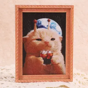 1PC Fun Cat Refrigerator Magnet, Home Decor Fridge Magnet, Mini Photo Frame Magnet, Photo Magnets, Great Gift for Home Decoration