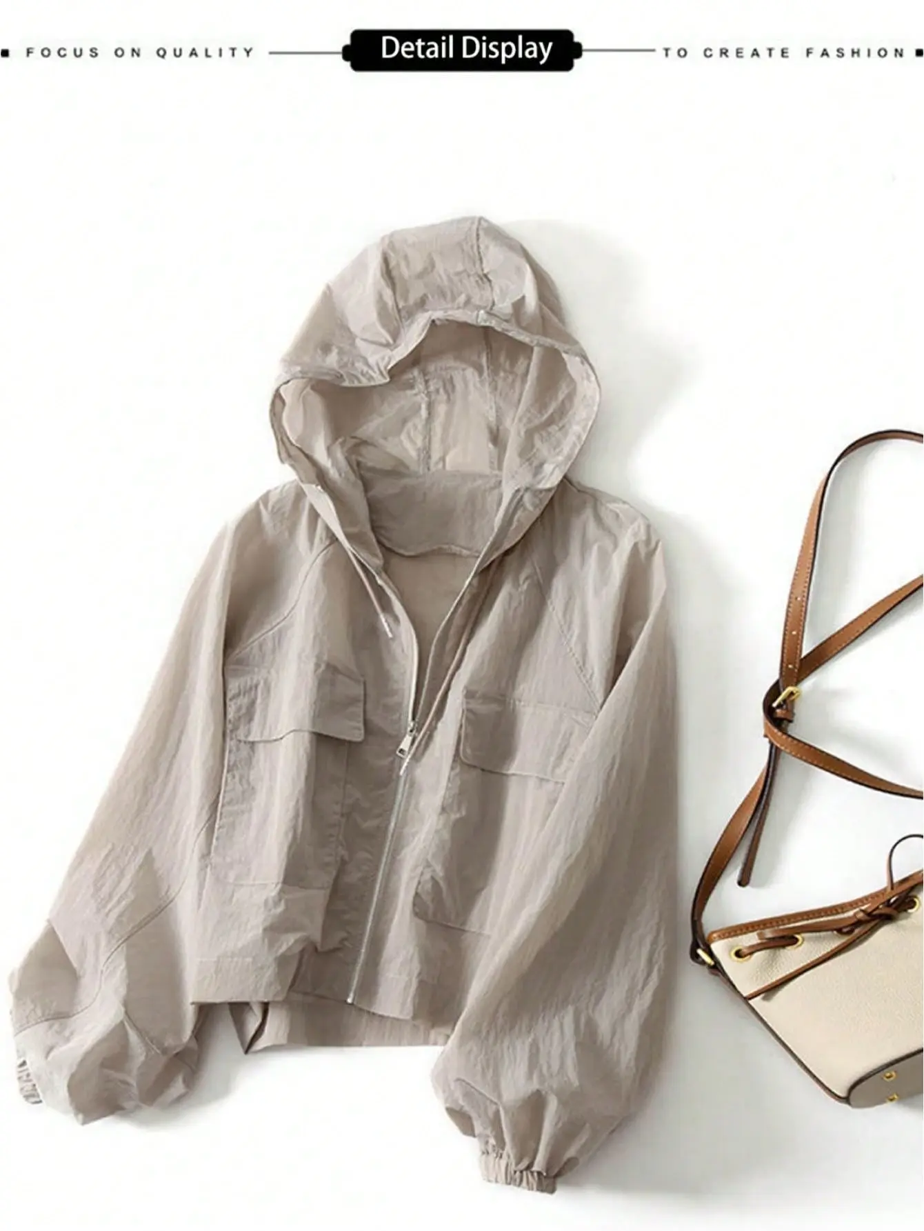SNOBBISH Women's Hooded Long Sleeve Sun Shirt Zip Front Pocket Loose Fit Lightweight Summer Jacket Casual Outdoor Vacation