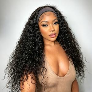 【All-Day Security】Water Wave Breathable Headband Wig With Drawstring Hook Fit Glueless Wear-And-Go Wig Natural Black Human Hair Lace Frontal Summervibes TikTokShopStockUp