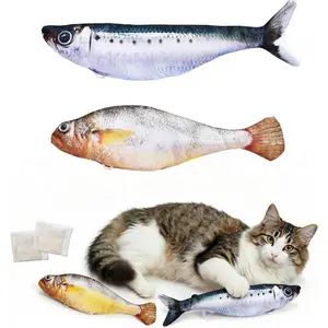 Realistic Floppy Fish Cat Toy with Catnip, Interactive Tap-Activated Toy for All Breeds – 3 Flapping Modes, Sardine/Yellow Croaker, 7.1 Inches, Rechargeable