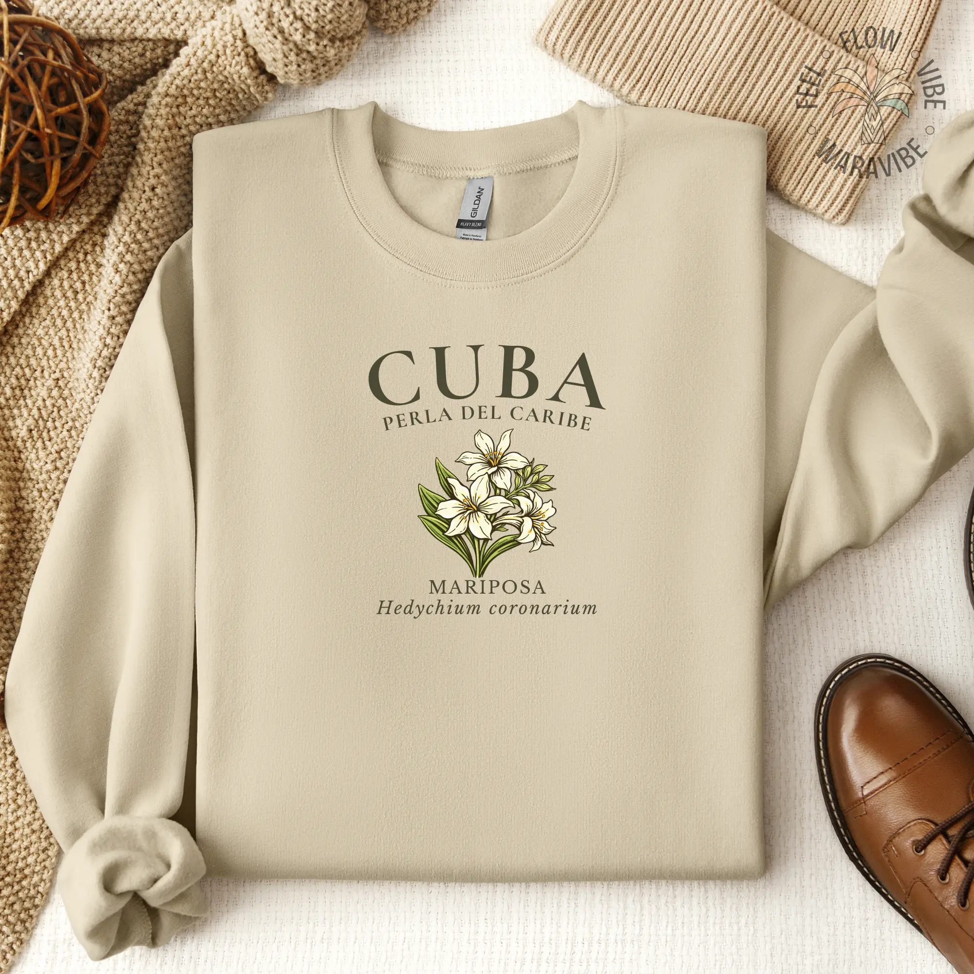 Cuba Unisex Sweatshirt - Cuban Pride Culture Floral Crewneck, Cultural Heritage Travel Gift, Botanical Print, Havana Memories, History