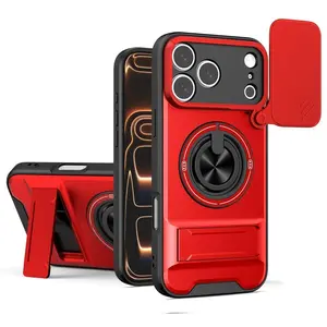 LUCY Magnetic Phone Case For iPhone 17 16 15 14 13 12 11 Pro Max Plus Air 16E Slide Camera Protection Upright Kickstand Shockproof Cover for iPhone 17 Air Link No.116