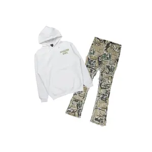 Lake White/Green Hoodie & Shake Sacked Flare Jean Bundle