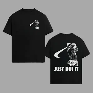 Funny Tiger Woods Mugshot Just Dui Style T-Shirt, Golf Shirt, Novelty Graphic Tee, Unisex Golfing Gift Shirt for Men and Women