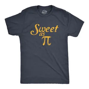 Mens Sweet As Pi T Shirt Funny Nerdy Math Problem Graphic Novelty Tee Mens Funny T Shirts Cool Vintage Fashion T-Shirt Gift Classic Menswear Funny  Short Sleeve Novelty Tees for Guys Navy