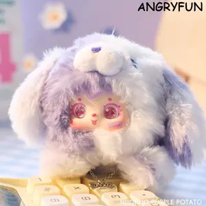 ANGRYFUN Good Puppy Plush Keychain Blind Boxes – Trendy Cute Dog Stuffed Doll Bag Charm Figures Mystery Collectible Birthday Gift Single Box (Free Random Cute Acrylic Keychain)