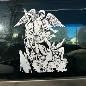 San Miguel Arcangel   Decal Sticker Decal Sticker for Car, Glass Doors, and Walls - Different Sizes Available - Multiple Colors Available - Easy Installation