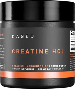 Creatine HCl Powder 7X Concentrated Muscle Building and Recovery High Absorption No Bloating Formula for Men and Women Vegan and Gluten Free Fruit Punch Flavor 75 Servings Post Workout Strength Supplement