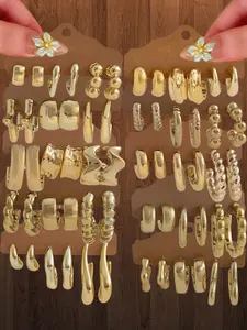 Elegant Geometric Earrings Set, Ccb Eco-Friendly Plastic, Non-Tarnish, Multiple Sets Available, Perfect Gift for Women, Trendy Jewelry