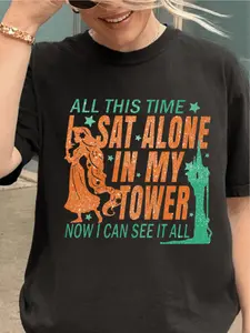 Theme T-shirt of 'Sitting Alone in a High Tower', 'Tangled' Showgirl Style, Princess Showgirl Inspired T-shirt, Model 11181012