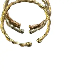 Handcrafted Gold & Silver Bangle Bracelet - Unique Twisted Design for Women's Fashion Accessories