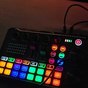 F998 Live Sound Card Audio Mixer, Podcast Audio Interface with DJ Mixer Effects, Voice Changer with Sound Effects for Karaoke Live Streaming Record, Music Production, Digital Sound Card Set, Handheld Sound Card, for Gaming PC, Gaming Items