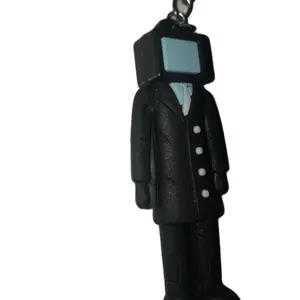 Skibidi Toilet TV man keychain toy