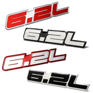 2 x Universal 6.2L Aluminum Adhesive Sticker Decal Emblem Badge