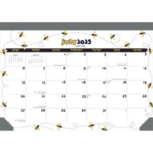 Busy Bees | 2026 14 x 10 Inch 18 Months Monthly Desk Pad Calendar | July 2025 - December 2026 | Plato | Planning Stationery