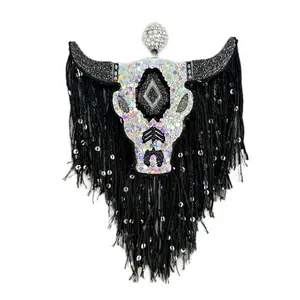 Disco Aztec Bull Scented Car Freshie with Fringe - Handmade Aroma Beads for Vehicles, Bathrooms, Closets, and Lockers