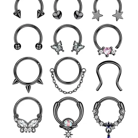 Stainless Steel Nose Ring, Butterfly Nose Ring, Fashionable Nose Ring for Women & Men, Body Jewelry Accessory for Party, Daily Clothing Decor, Trendy All-match & Exquisite Jewelry for Birthday Gift, Nose Piercing Jewelry, Body Piercings