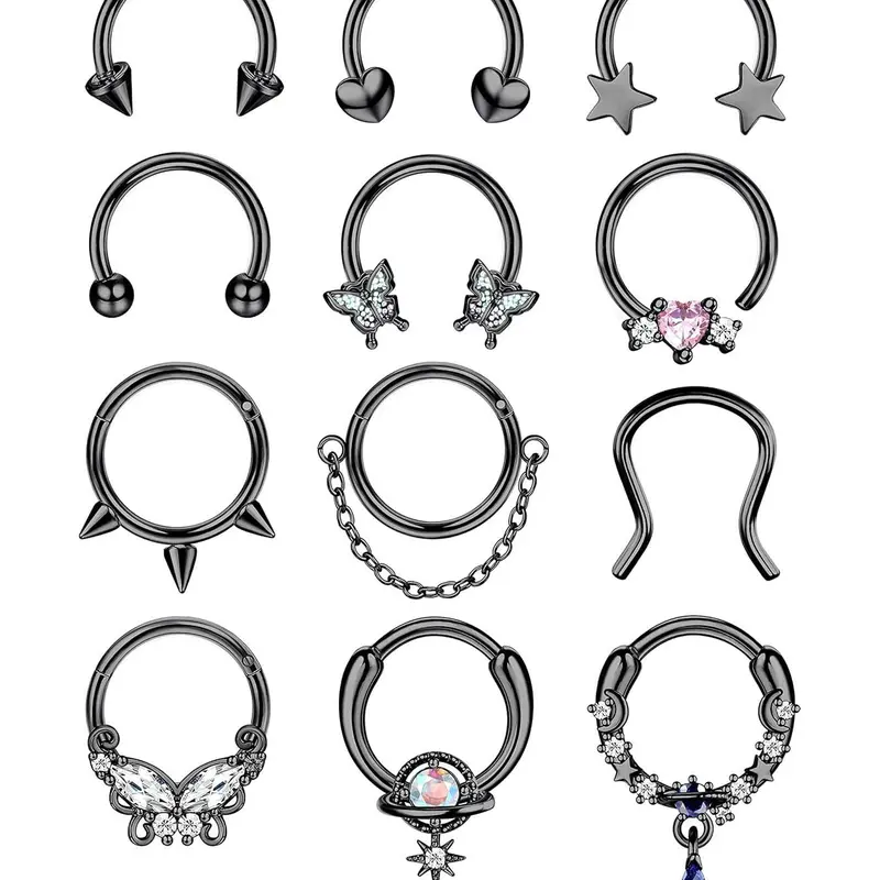 Stainless Steel Nose Ring, Butterfly Nose Ring, Fashionable Nose Ring for Women & Men, Body Jewelry Accessory for Party, Daily Clothing Decor, Trendy All-match & Exquisite Jewelry for Birthday Gift, Nose Piercing Jewelry, Body Piercings