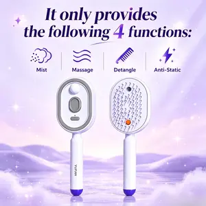 Electric Mist Spray Air Cushion Hair Comb With Self-Cleaning Design, Anti-Static And Detangling Features For Essential Oil Aromatherapy, Scalp Massage And Daily Household Hair Care
