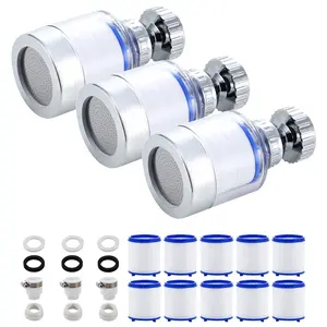 3PCS Sink Filter Water Faucet, Universal 360 ° Rotating Bathroom Sink Filter, Kitchen Faucet Water Filter-Removes Chlorine Fluoride Heavy Metals Hard Water for Home Kitchen & Bathroom