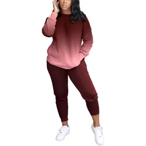 Two Piece Outfits For Women Casual Long Sleeve Sweatsuits Jogger Tracksuits Lounge Sets With Pockets