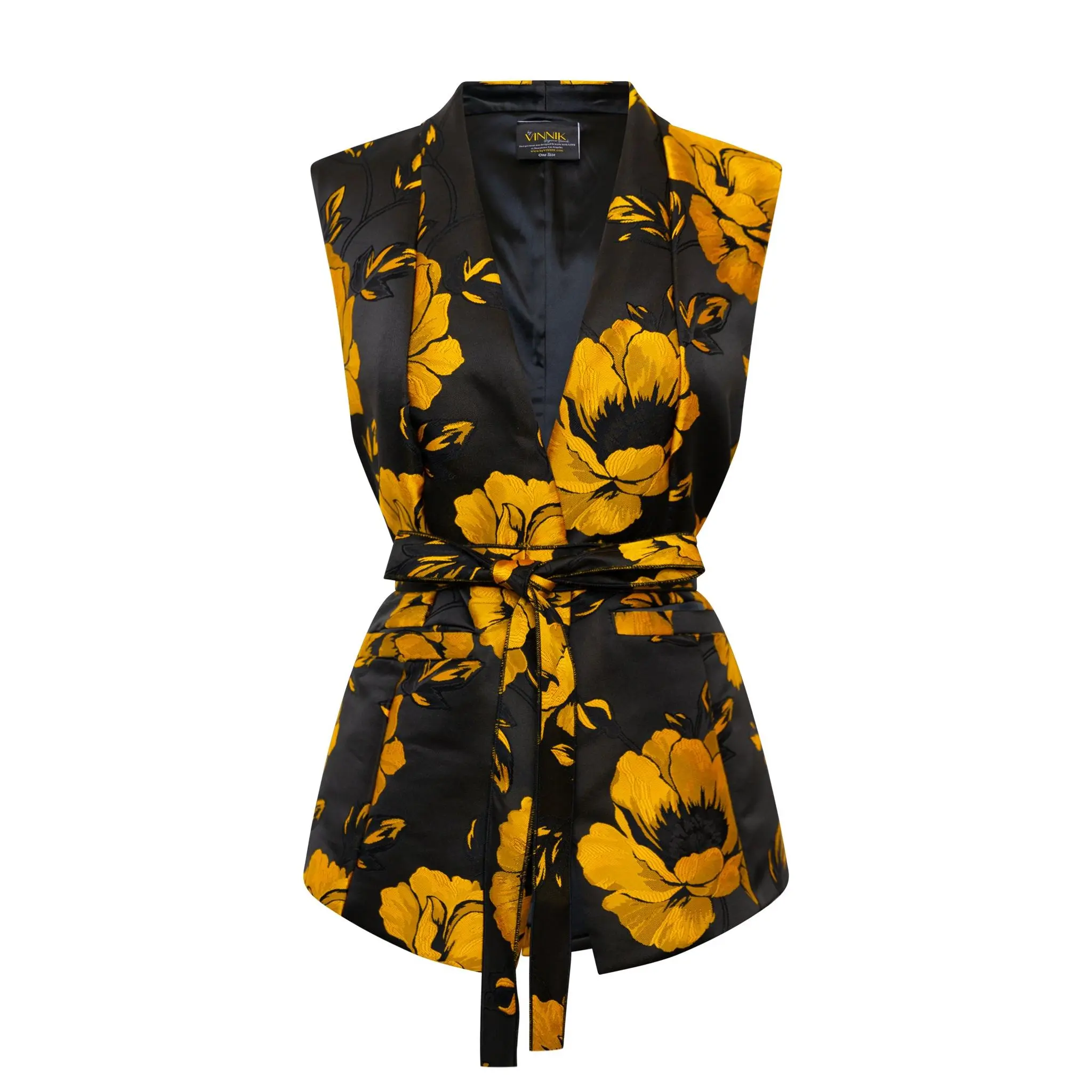 Lusso Jacquard Waistcoat in "Pagliacci" (Yellow)